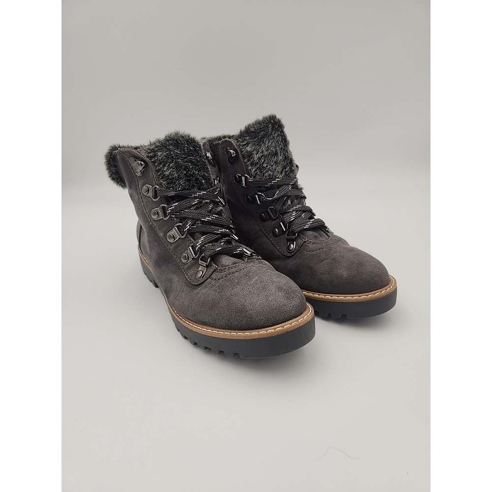 ANA A New‎ Approach Boots Womens 9.5 M Nelson Shearling Winter Ankle Boot Grey